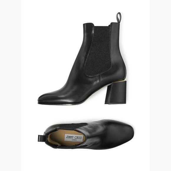 NEW Jimmy Choo Size 41 EU (10 US) Thessaly Calfskin Chelsea Ankle Boots - Black - Picture 4 of 6